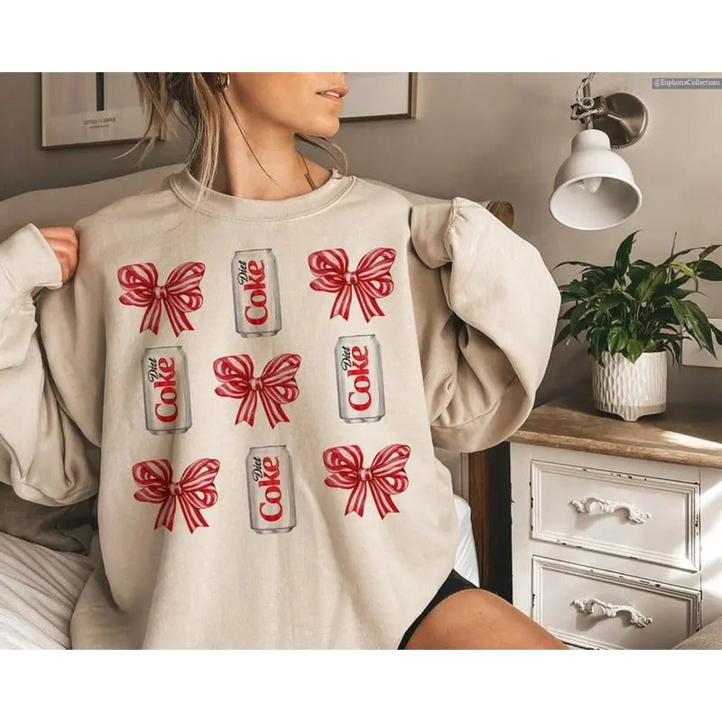 Diet Coke Coquette Bow Sweatshirt, Hoodie, Tee, Diet #Coca.Cola, I Need A Diet Coke, Funny Meme Cringe Soda Drinker ,...