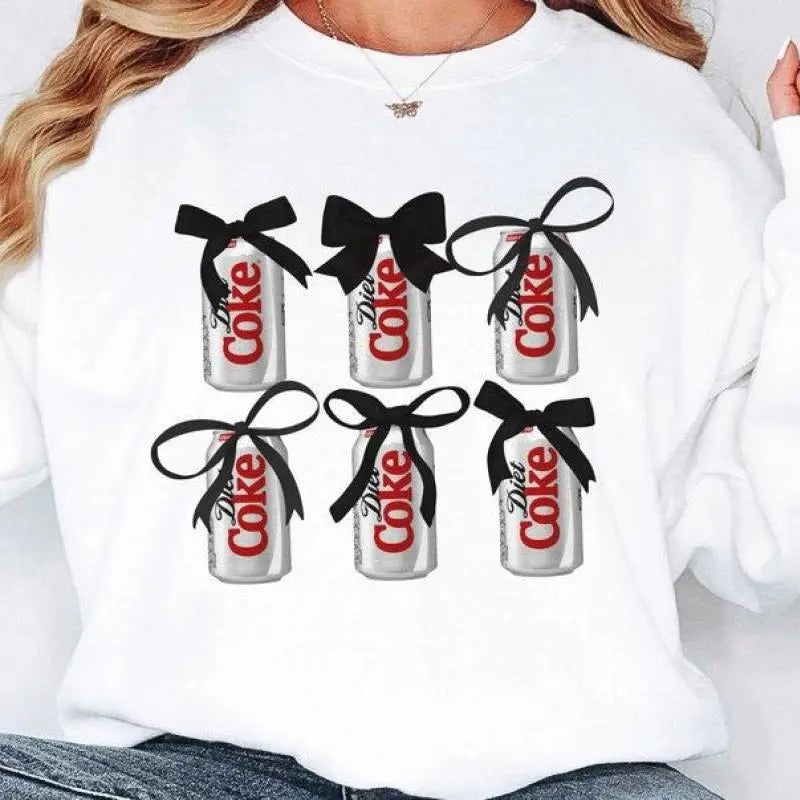 Diet Coke Sweatshirt Coquette Bow Shirt, Trendy Shirt for Girls, Dollette Y2K Aesthetic, Gift for Daughter Coquette...