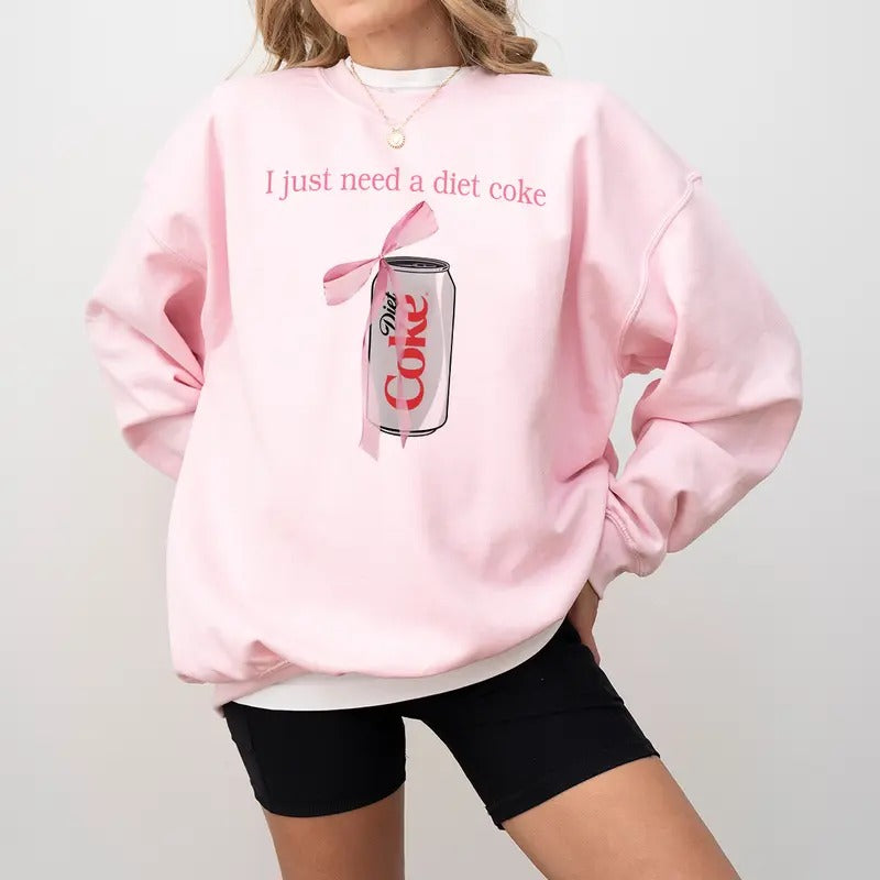 Diet Coke Sweatshirt, Diet Coke Humor Sweatshirt And Crew Neck Til Death Humor, Gift For Girlfriend, Diet Coke Crewneck...