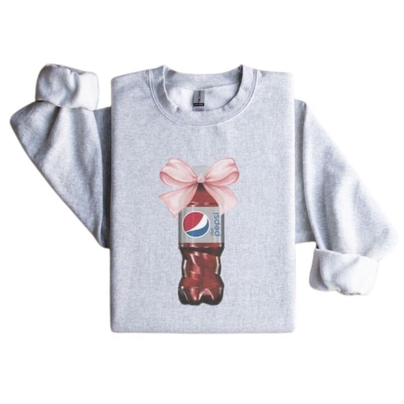 Diet Pepsi Pink Bow Sweatshirt, Pepsi Lover Hoodie, Trendy Shirt, Gift for Diet Pepsi Drinker, Mom Gift | WearSparks.com