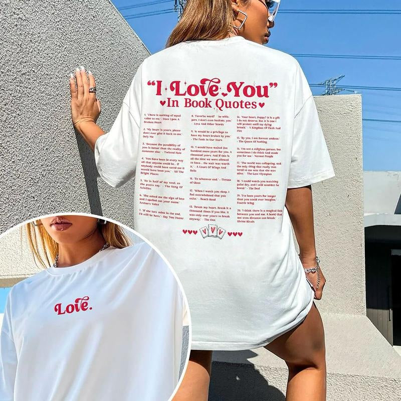 Different Ways Say I Love You In Book Quotes Shirt, I Love You Sweatshirt, Aesthetic Love You Shirt, Bookish T-Shirt,...