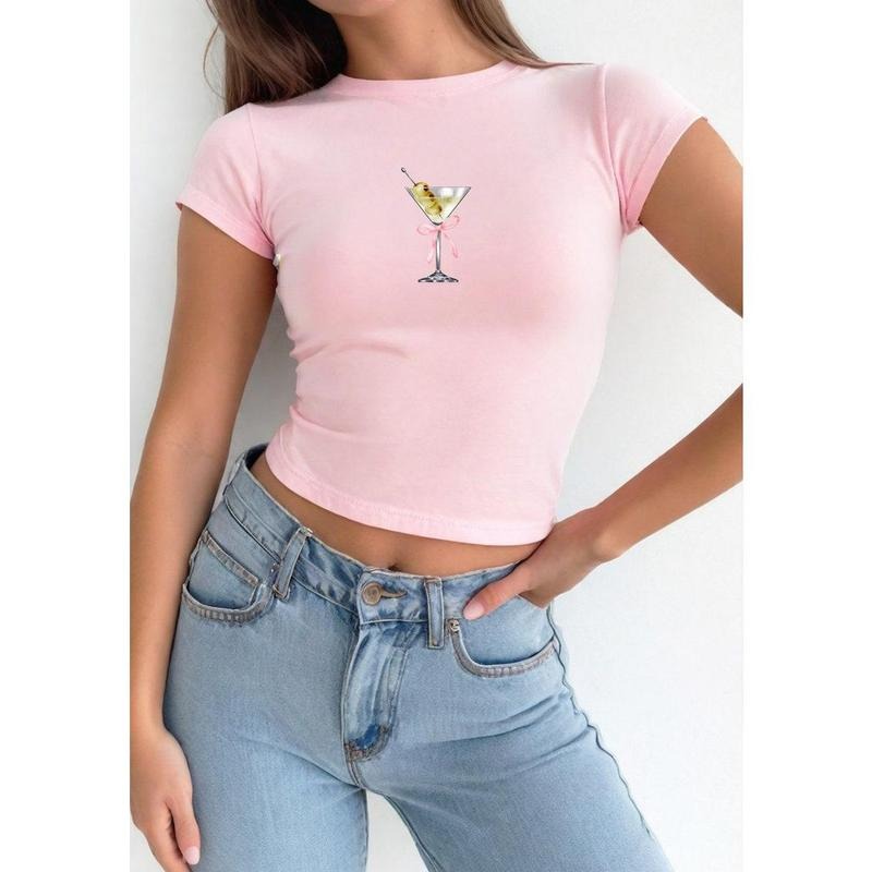 Dirty Martini Pink Bow Baby Tee, Baby Tee, Cute Bow Graphic Hoodie, Sweatshirt | WearSparks.com