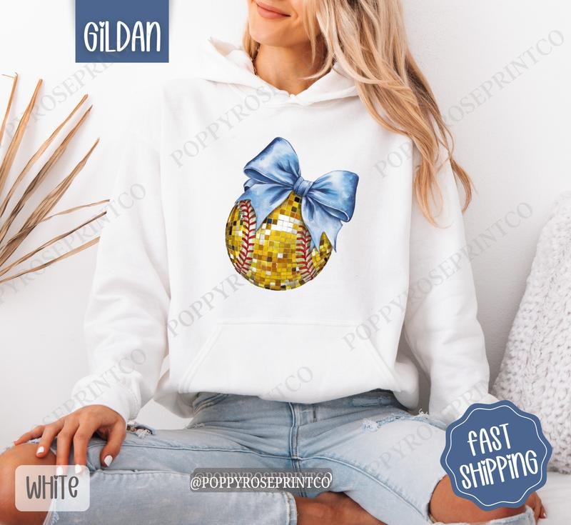 Disco Softball Hoodie, Women's Softball Mom Crewneck, Cute Women's Softball Hooded Sweater T-Shirts, Sweatshirt