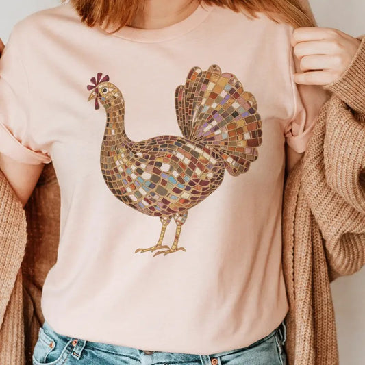 Disco Turkey Thanksgiving Tee Disco Thanksgiving Turkey Sweatshirt Womens Vintage Turkey Tshirt Faux Sequin Turkey...