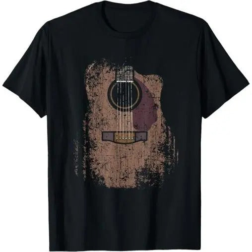 Distressed Acoustic Guitar Vintage Player Rock &amp; Roll Music T-Shirt Made in USA Hoodie, Sweatshirt | WearSparks.com