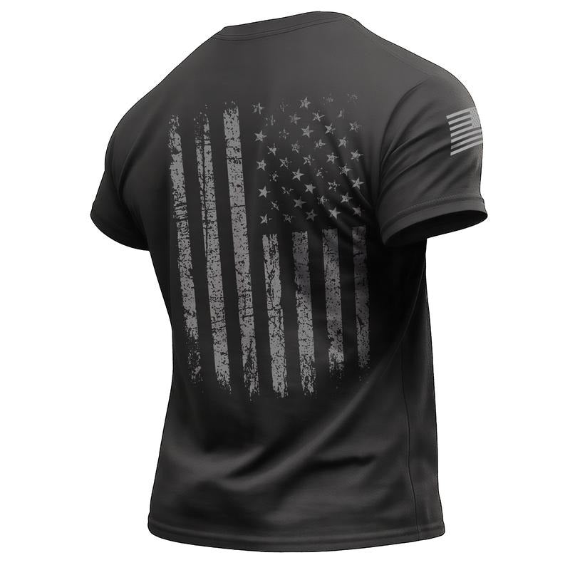 Distressed American Flag T-Shirt - Flag Printed on Back Hoodie, Sweatshirt | WearSparks.com