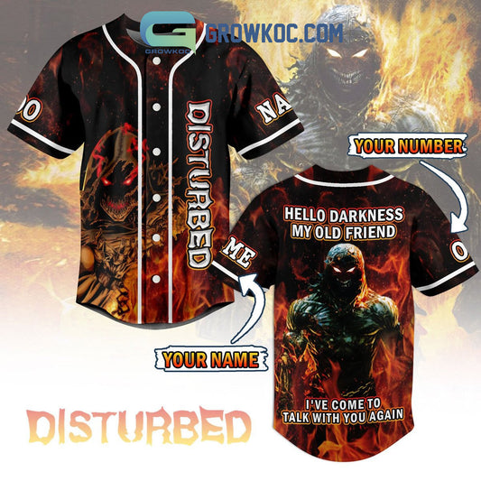 Disturbed Hello Darkness My Old Friend I’ve Come To Talk With You Again Personalized Baseball Jersey