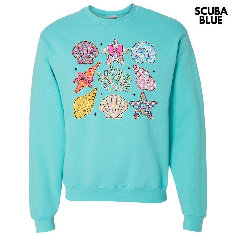 Ditzy Seashell Collage Happy Face Sweatshirt 'NLB' T-Shirts, Hoodie | WearSparks.com