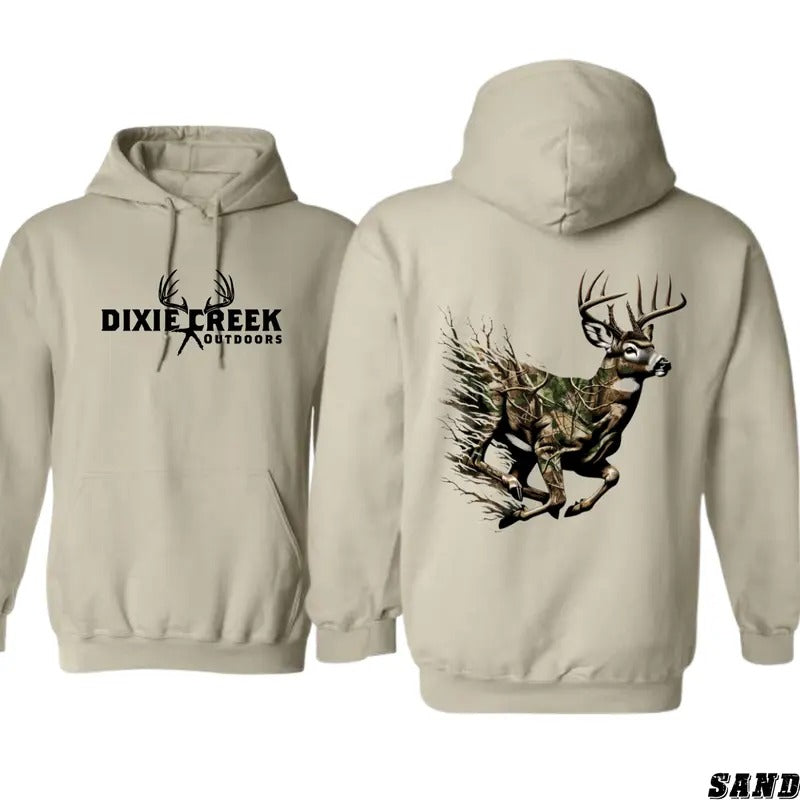 Dixie Creek Outdoors Hoodie - Bold Camouflage Deer Design, Perfect for Hunting Enthusiasts and Outdoor Lovers, Suitable...