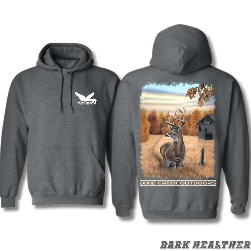 Dixie Creek Outdoors Hoodie - Majestic Deer Autumn Scene, High-Quality Material, Ideal for Outdoor Adventures, Men's &...