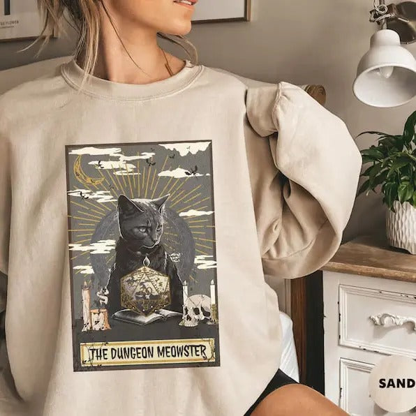 Dnd Cat Shirt Dungeons And Dragons Cat Shirt Cat Tarot Card Shirt Dungeon Master Cat Shirt Dnd Shirts for Women Dnd Merch...