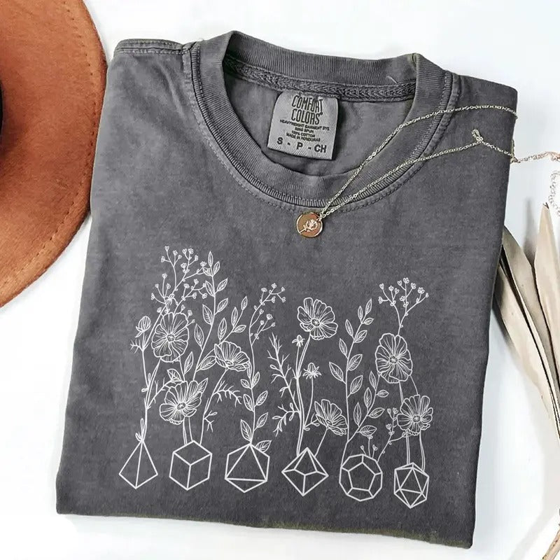 Dnd shirt,Dnd Shirt Woman,dnd merch,flower shirt,dungeons and dragons gift,dnd birthday gift,d&d shirt,dnd gift for dm...