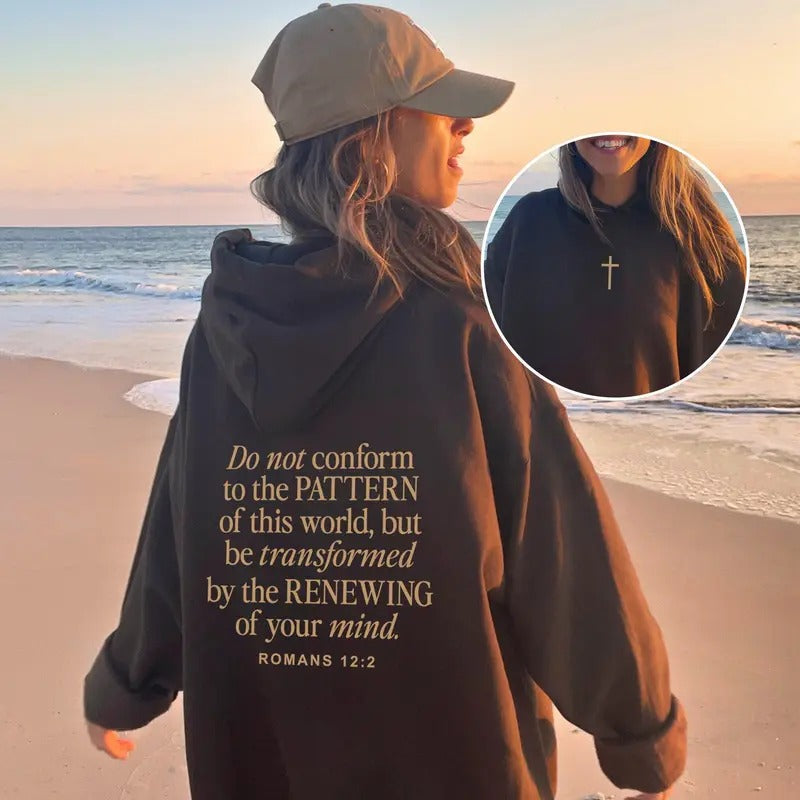 Do Not Conform Hoodie Faith Christianity Religious Sweatshirt Gift Bible Verse Christian Hoodie Words On Back Aesthetic...