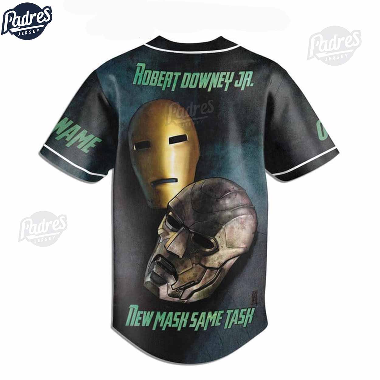 Doctor Doom Robert Downey Jr New Mask Custom Baseball Jersey - Padres Jersey Oasis: Elevate Your Baseball Style... (Image 3)