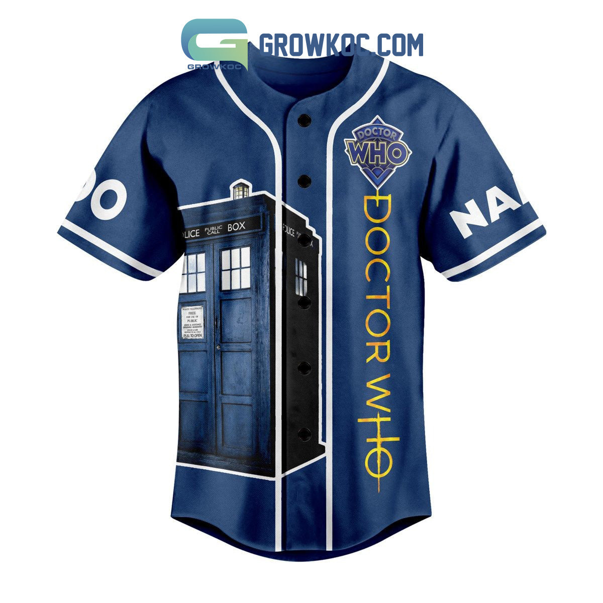 Doctor Who Police Call Box Rule 1 Personalized Baseball Jersey