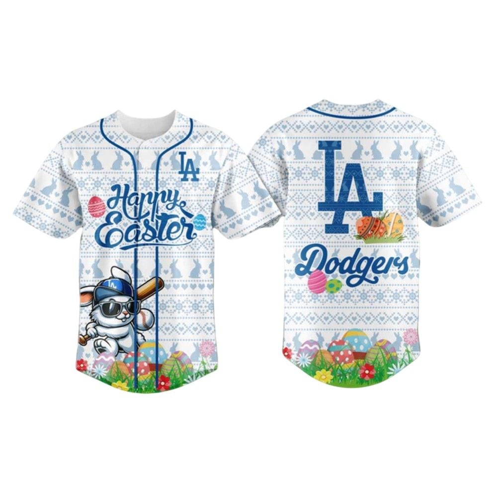 Dodgers Happy Easter 2025 Baseball Jersey - Grishko.com T-Shirts, Hoodie, Sweatshirt | WearSparks.com (Image 2)
