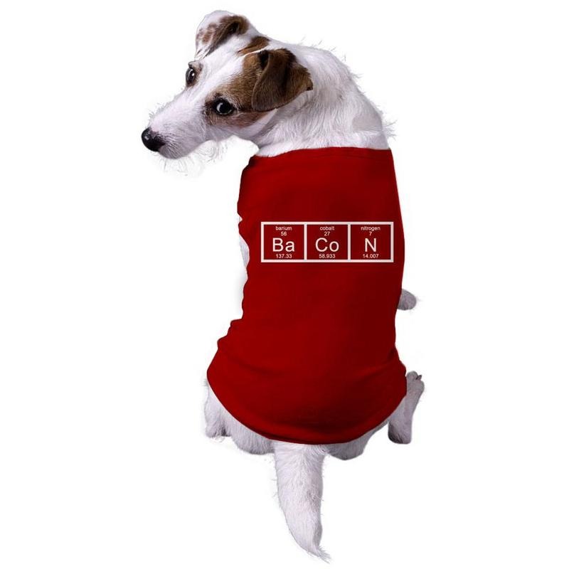 Dog Chemistry of Bacon Funny Nerdy Scientfic Animal Dog Shirt Nerd Shirt For Dogs Funny Science Puppy Shirt Red Hoodie,...
