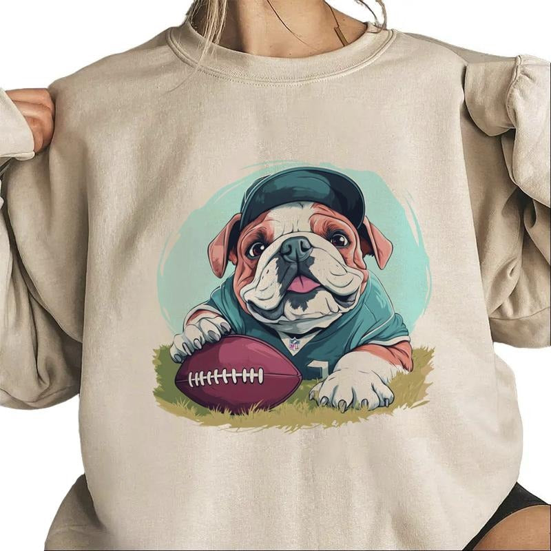 Dog Football Fans Sweater, Football Fan Gifts, Family Team Crewneck Women Sweatshirt, Football Fan Apparel Unisex T-shirt...