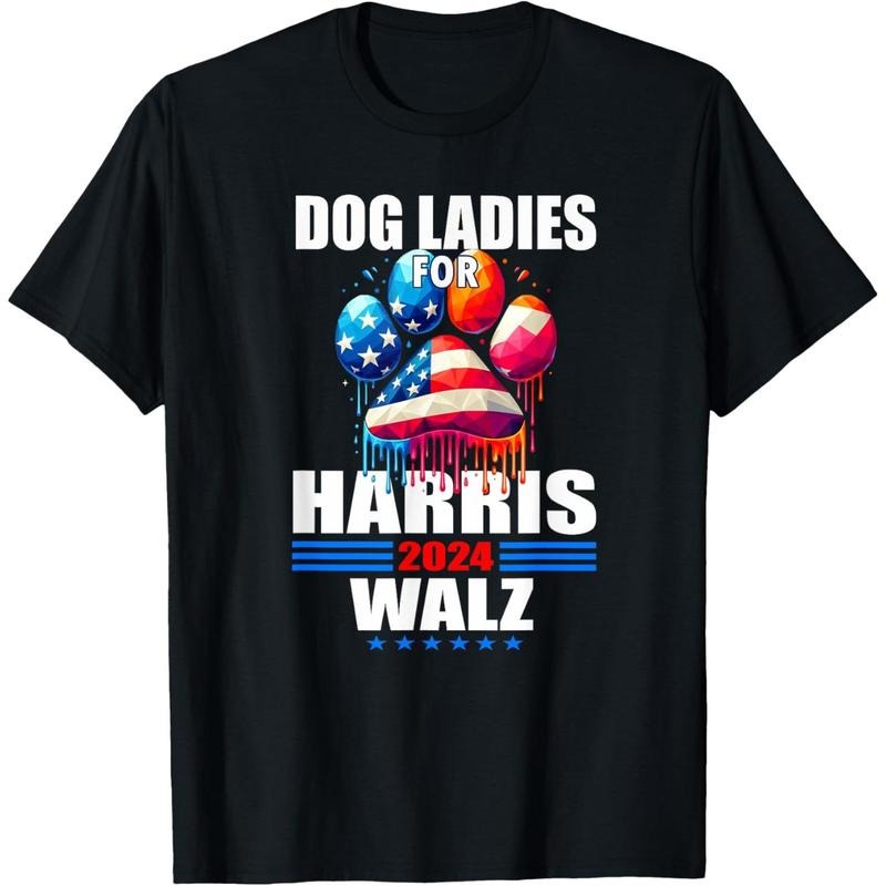 Dog Ladies For Harris Walz 2024 T-Shirt made in usa Hoodie, Sweatshirt | WearSparks.com
