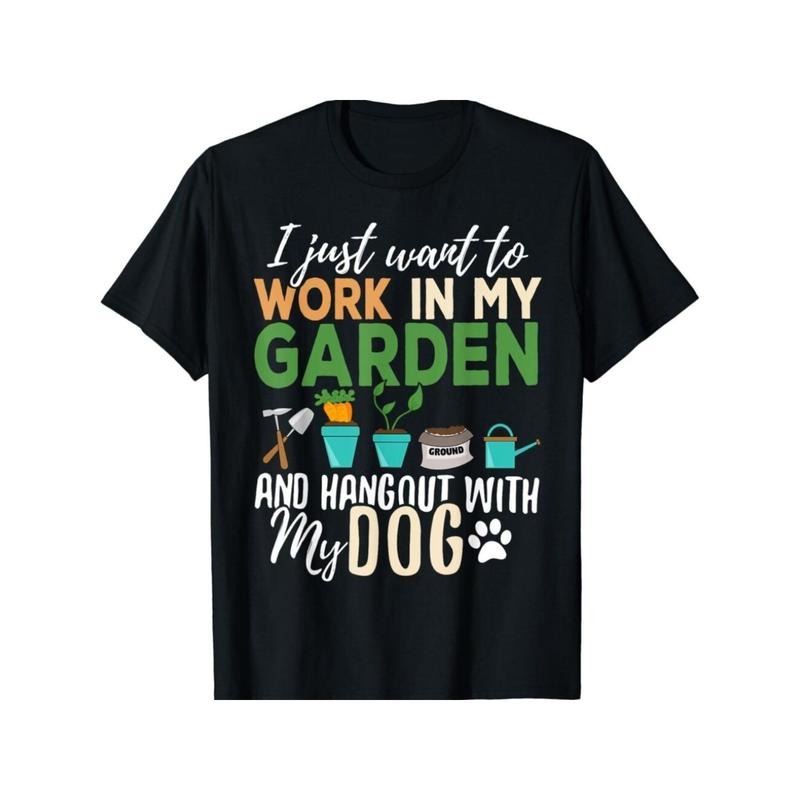 Dog Lover's Delight: Cotton T-Shirt with Geometric Print