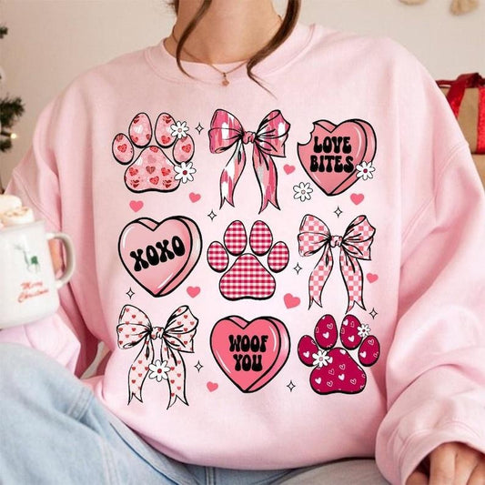 Dog Mama Coquette Sweatshirt  Dog Mom Valentine Png, Valentine Coquette Bow T-Shirts, Hoodie | WearSparks.com