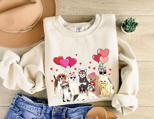 Dog Mama Sweatshirt, Valentine Lovely Dog Sweatshirt, Dog Mom Dogs Be My Valentine, Dog Lover Sweater, Gift For Lover,...