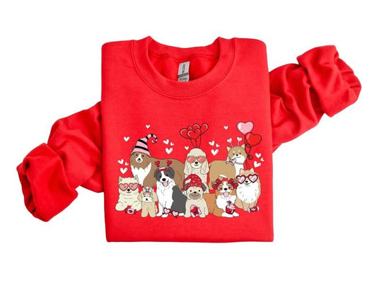 Dog Mama Sweatshirt, Valentine Lovely Dog Sweatshirt, Dogs Be My Valentine, Gift For Lover, Dog Mom Sweatshirt,...