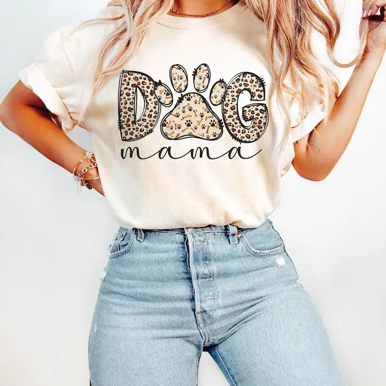 Dog Mama , Mom Leopard , Mom shirt Hoodie, Sweatshirt | WearSparks.com