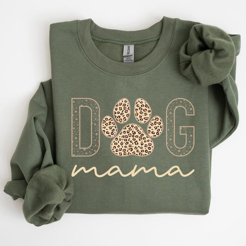 Dog Mama, Leopard Print Sweatshirt, Mother's Day Gift T-Shirts, Hoodie | WearSparks.com