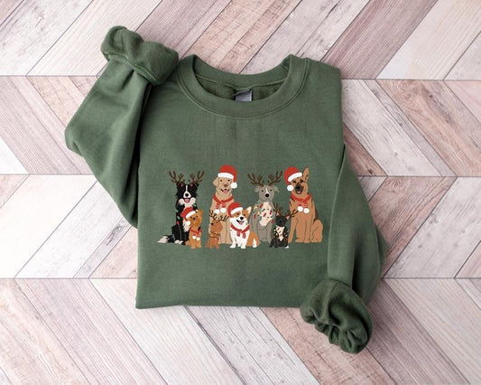 Dogs Christmas Sweatshirt, Christmas Dogs Shirt, Funny Dog Christmas Tees, Christmas Gift Shirt, Dog Mom Christmas...