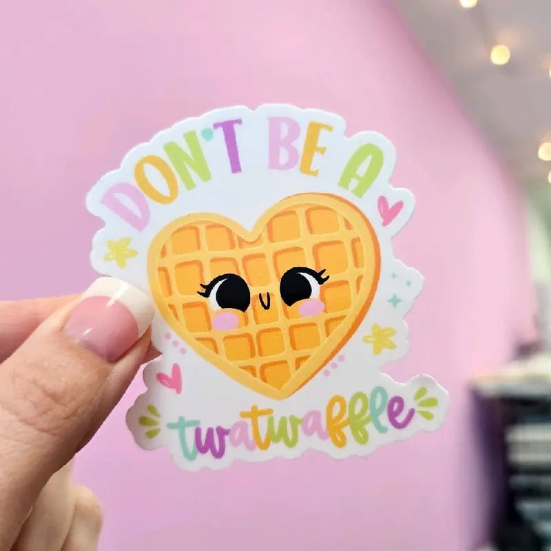 Don't Be A Twatwaffle Waterproof Vinyl Sticker T-Shirts, Hoodie, Sweatshirt | WearSparks.com