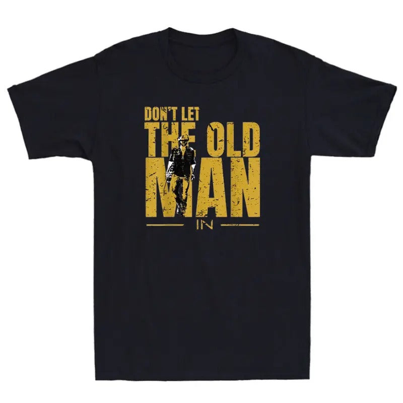 Don't Let The Old Man In Vintage Walking With A Guitar Saying Retro Mens T-Shirt Hoodie, Sweatshirt | WearSparks.com