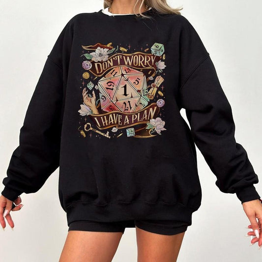Don't Worry I Have a Plan Shirt, NAT 1, Funny Gift for Him and Her, Gifts for Gamer, Playing Game Shirt, Funny Dungeons...