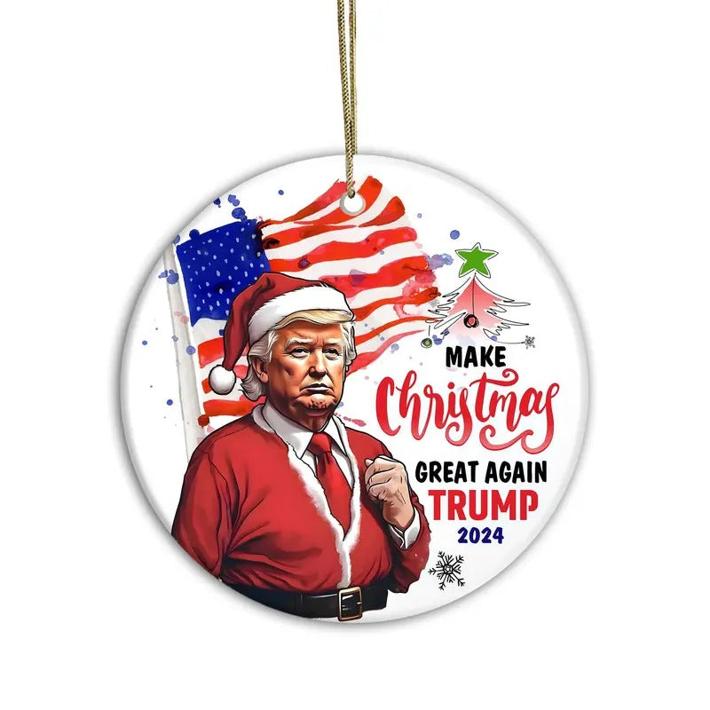Donald Trump 2024 Christmas Ornament Make Christmas Great Again 2024, MAGA Decor, Holiday Spirit With A Touch Of MAGA,...