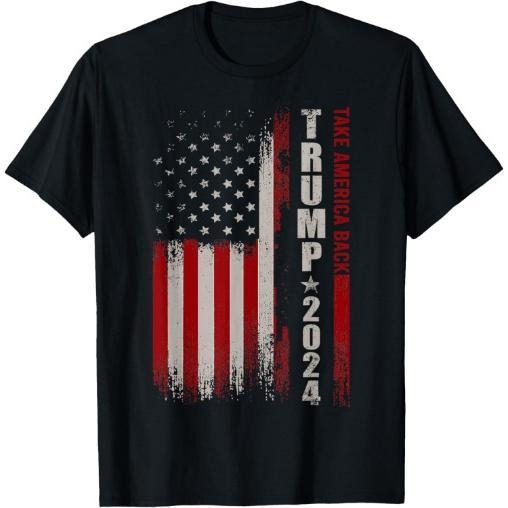 Donald Trump 2024 Take America Back American Flag Patriotic T-Shirt Made in USA Hoodie, Sweatshirt | WearSparks.com