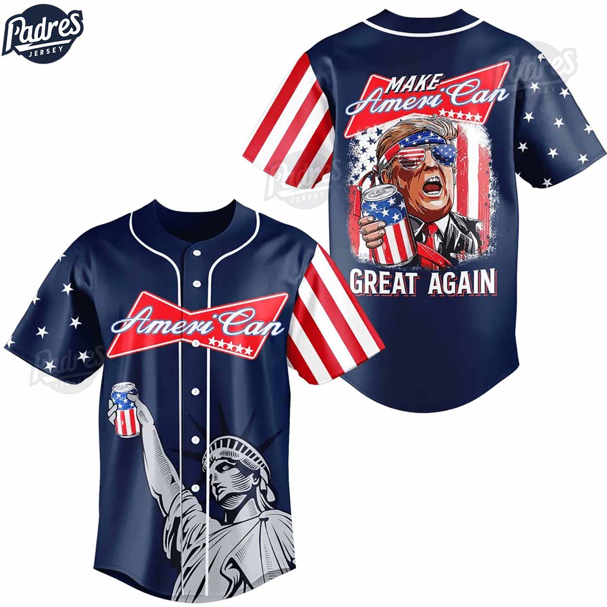 Donald Trump Make American Great Again Baseball Jersey Fan Gear - Padres Jersey Oasis: Elevate Your Baseball... (Image 2)