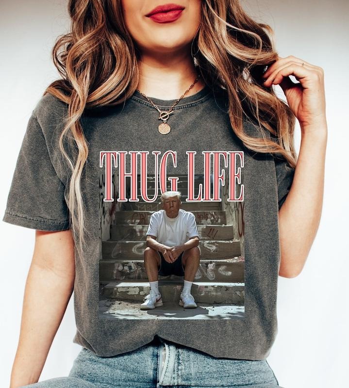 Donald Trump Thug Life Shirt, Viral Thug Life Trump T-Shirt, Sarcastic Donald Trump Tee, Funny Trump 2024  sweater...