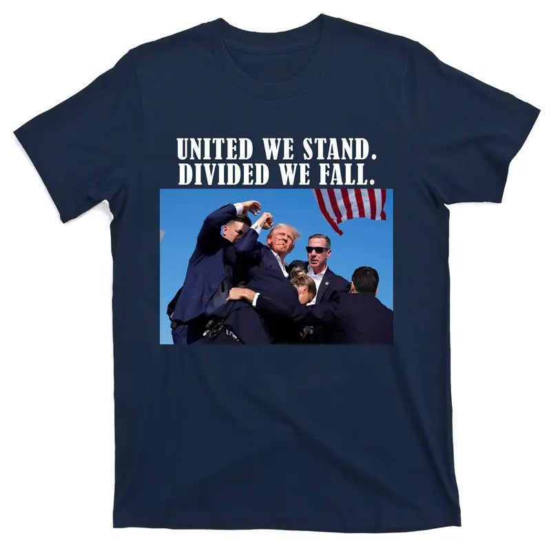 Donald Trump United We Stand Dived We Fall T-Shirt Hoodie, Sweatshirt | WearSparks.com