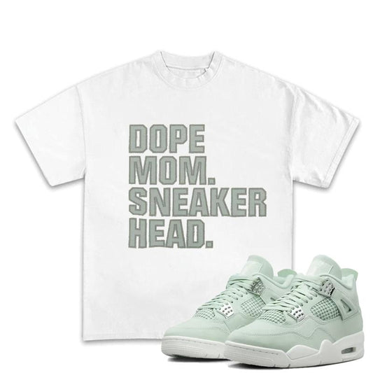 Dope Mom Sneakerhead Match 4s Seafoam Outfits Sneakers, Unisex Fitted Cotton T-shirt, Y2K Streetwear Graphic Tee for...