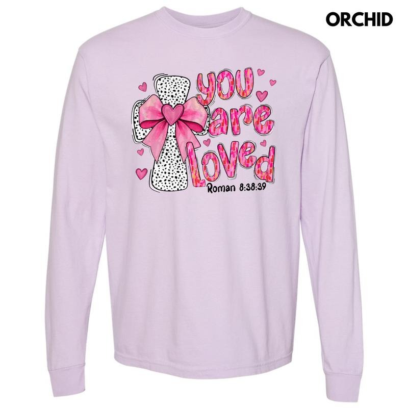 Dot Cross You Are Loved Long Sleeve Comfort Colors T-Shirt 'NLB' Hoodie, Sweatshirt | WearSparks.com