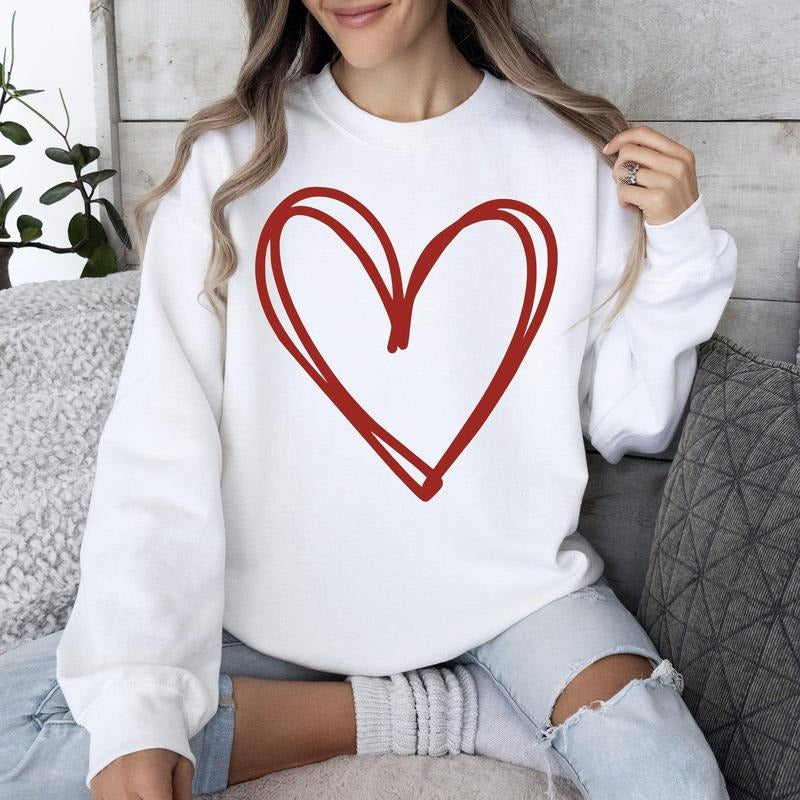Double Heart, Sketch, Doodle, Love, Sweatshirt, Valentine's Day T-Shirts, Hoodie | WearSparks.com