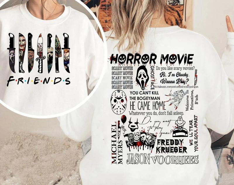 Double-Sided shirt, Friends T Shirt, Friends Halloween TShirt, Friends Halloween Sweatshirt, Spooky Halloween Shirt,...