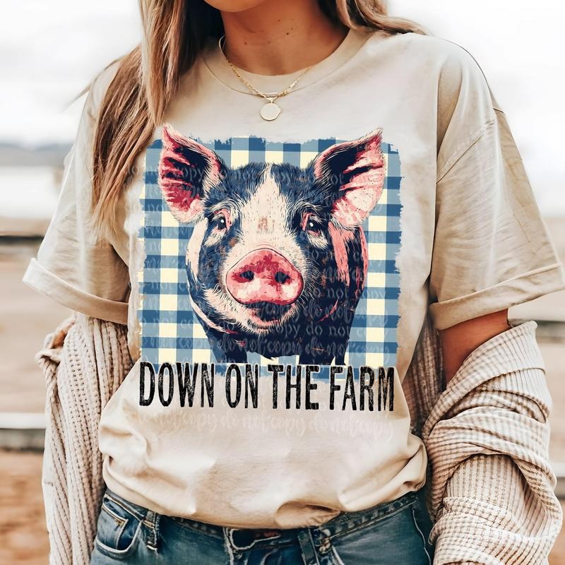 Down on the Farm Pig DTF Transfers - THIS IS NOT A SHIRT Hoodie, Sweatshirt | WearSparks.com