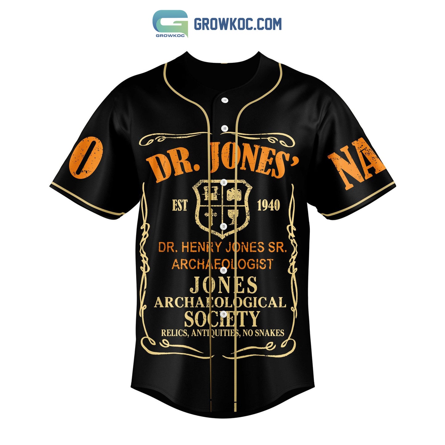 Dr Jones Professor Of Archaeology Personalized Black Design Baseball Jersey
