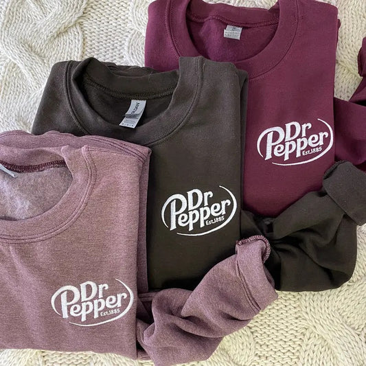 Dr Pepper Embroidered Sweatshirt, Celebrate Your Love for Dr Pepper With Our Embroidered Sweatshirt Cotton Menswear...