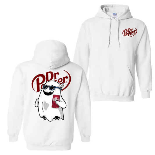 Dr Pepper Ghost Halloween 2 Sided Hoodie T-Shirt, Dr Pepper Shirt For Men And Women, Halloween Trendy Shirt Fabric...
