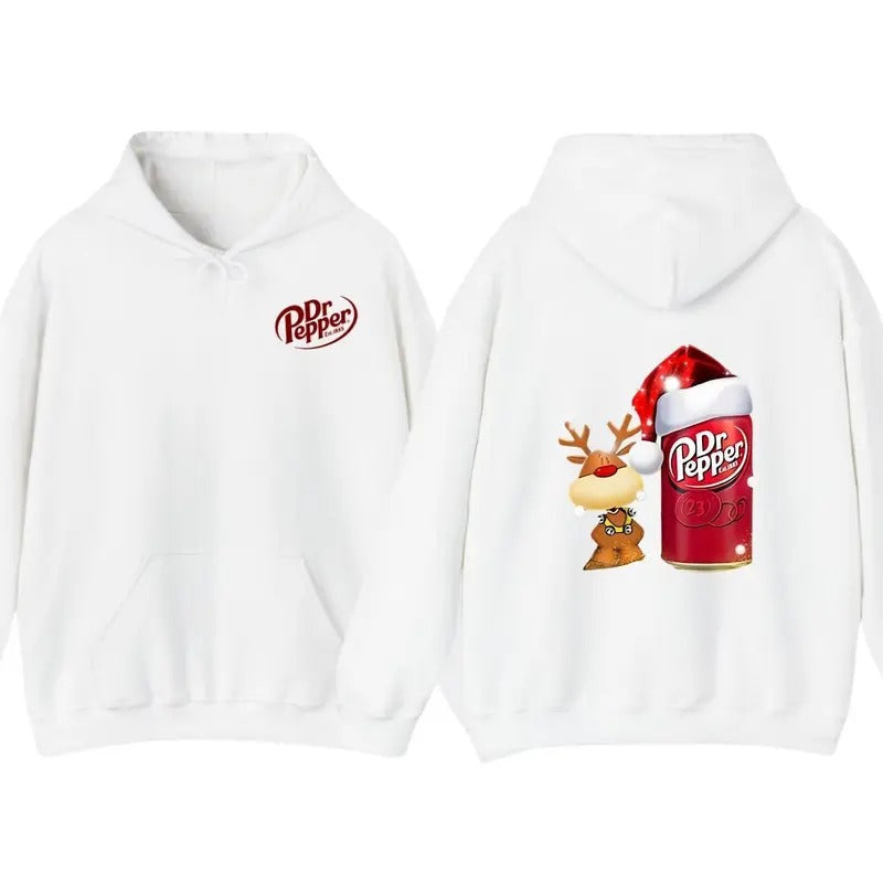 Dr Pepper Santa Christmas Reindeer Hoodie, Trendy Hoodie T-Shirt for Christmas Season Sweatshirt | WearSparks.com