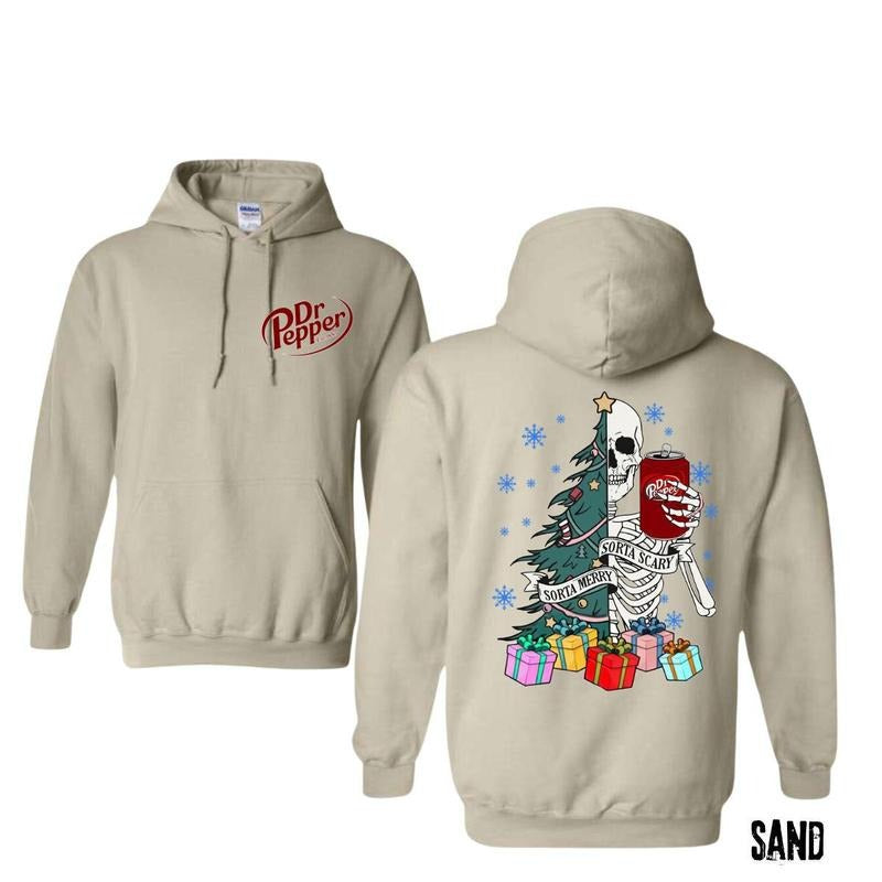 Dr Pepper Skeleton Christmas Hoodie, Vintage Retro Crewneck, Cotton Shirt Long Sleeve Wetsuit Pullover Tops Hoodie...