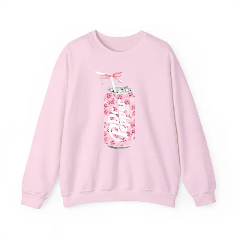 Dr Pepper Sweatshirt, Dr Pepper Gift, Floral Dr Pepper Sweatshirt, Dr Pepper Bow Crewneck, Dr Pepper Pink Bow Shirt, Y2k...