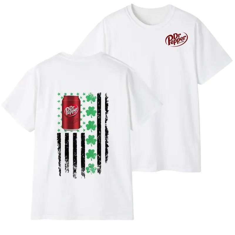 Dr. Pepper Flag With Shamrocks For St. Patrick's Day T-Shirt, Unisex Shirt Hoodie, Sweatshirt | WearSparks.com
